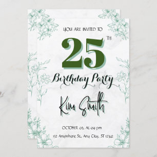 25th Birthday Invitation