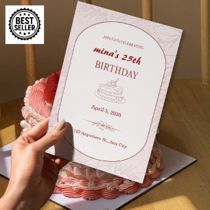 25th birthday invitation template girls