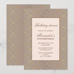 25th birthday invitations Birthday dinner Elegant