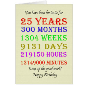25th Birthday Milestones Cards