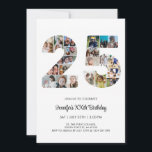 25th Birthday Number 25 Custom Photo Collage Invitation<br><div class="desc">Mark twenty five years of wonderful memories and adventures with this captivating 25th Birthday Number Photo Collage. This customizable template is the perfect blend of creativity and sentiment, allowing you to create a truly memorable gift for your loved one's special day. Capture the essence of incredible years in a single...</div>