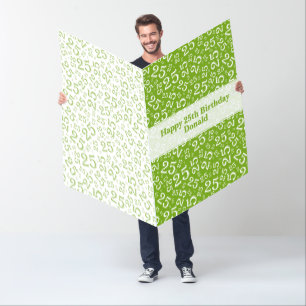 25th Birthday Number Pattern Green/White Jumbo Card