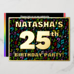 [ Thumbnail: 25th Birthday Party — Fun, Colorful Music Symbols Invitation ]
