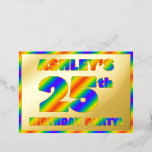 [ Thumbnail: 25th Birthday Party — Fun, Rainbow Spectrum “25” Invitation ]