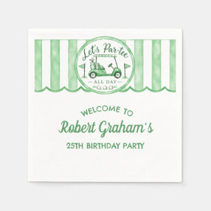 25th Birthday Party Golf Theme Cocktail Napkins