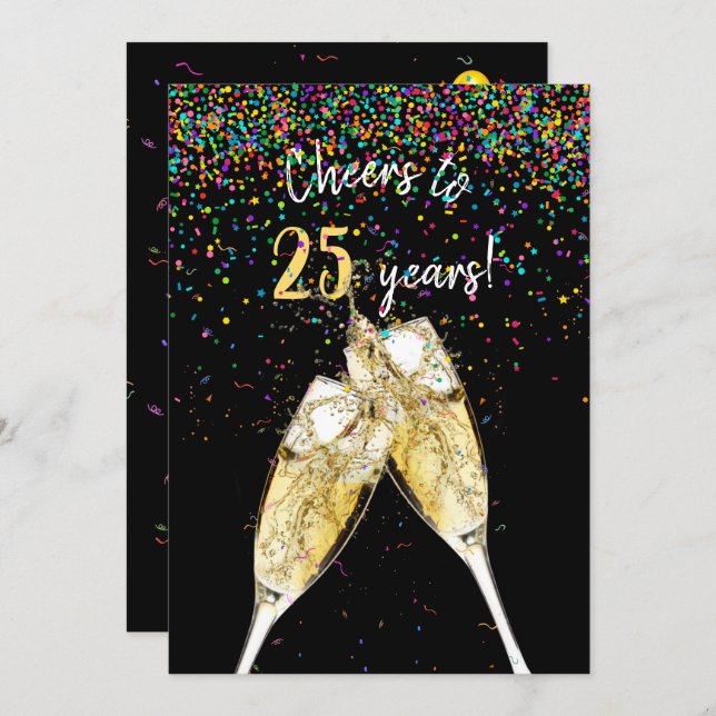 25th Birthday party Invitation (Front/Back)
