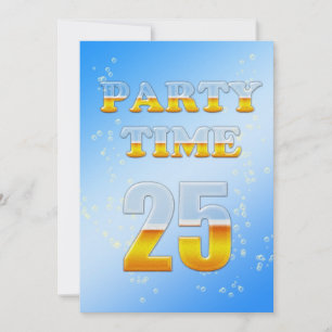 25th birthday party invitation with beer