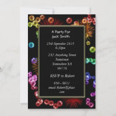 25th Birthday party Invitation with bubbles (Back)