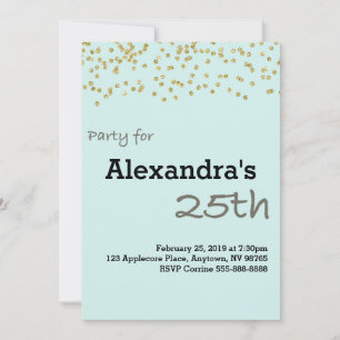 25th Birthday Personalized in Pastel Colors Invitation