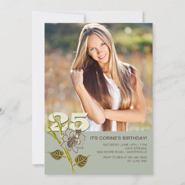 25th Birthday Photo Invitation (Front)
