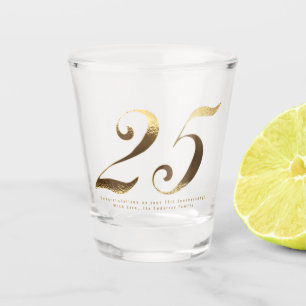 25th Birthday Silver Wedding Anniversary Shot Glass