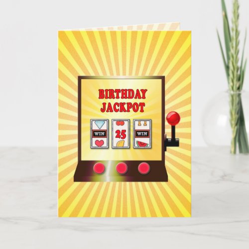 25th birthday slot machine card