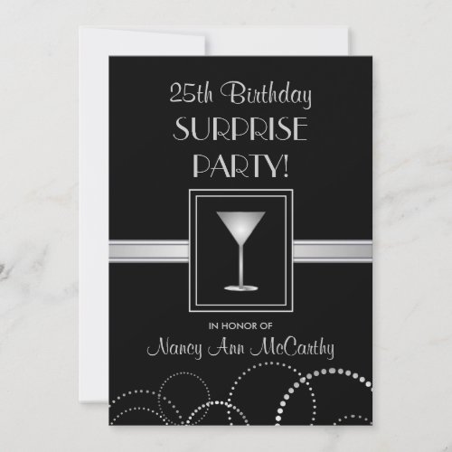 25th Birthday Surprise Party Custom Invitations