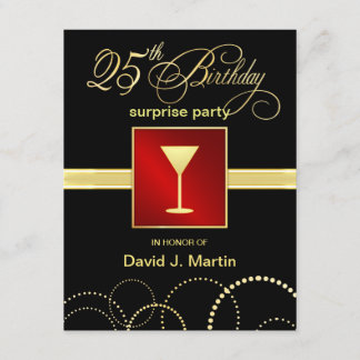 25th Birthday Surprise Party Invitations
