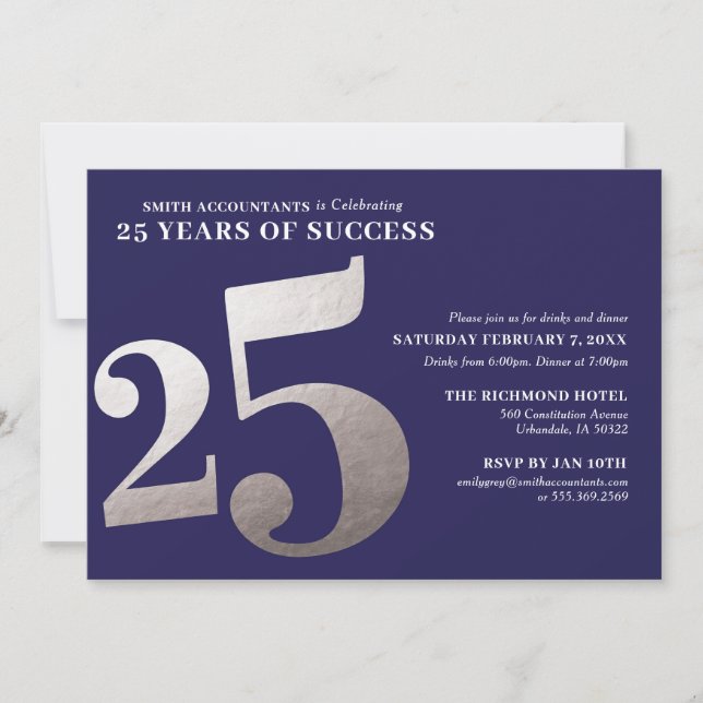 25th Business Anniversary Invitation (Front)
