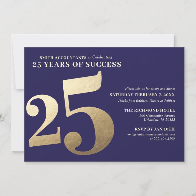 25th Business Anniversary Invitation (Front)