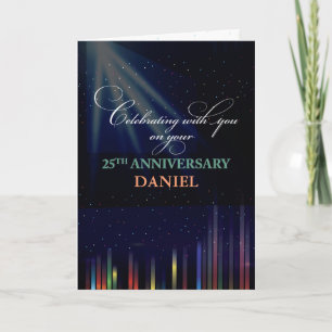25th Employee Anniversary Sky, Customizable Black Card