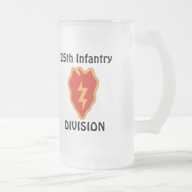 25th Inf Div fr m/1 Frosted Glass Beer Mug (Right)