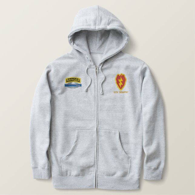 25th Infantry CIB Ranger Embroidered Hoodie (Design Front)
