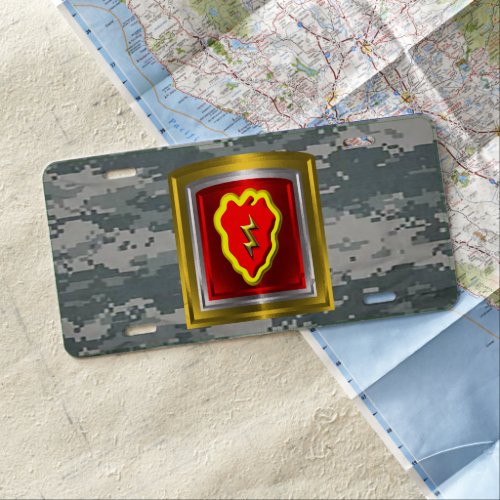 25th Infantry Division ACU Camouflage  License Plate