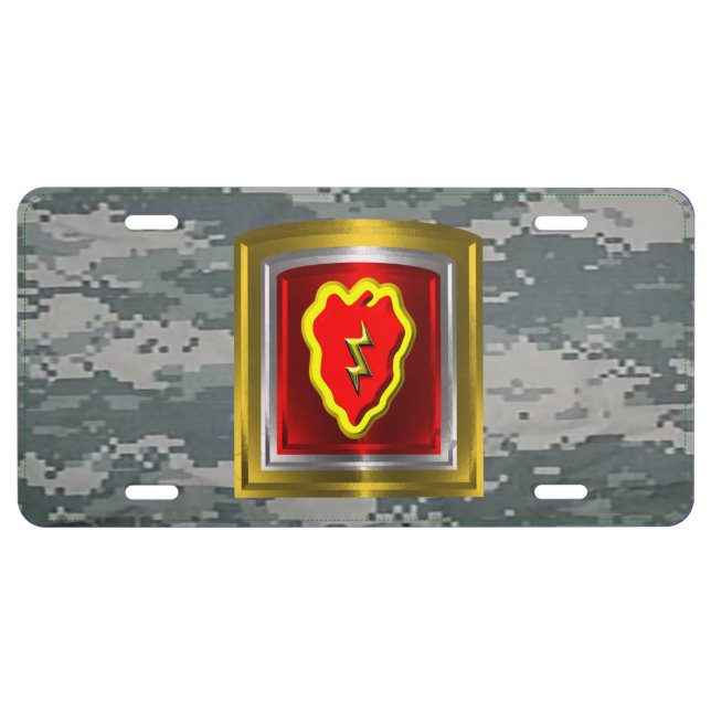 25th Infantry Division ACU Camouflage License Plate (Front)