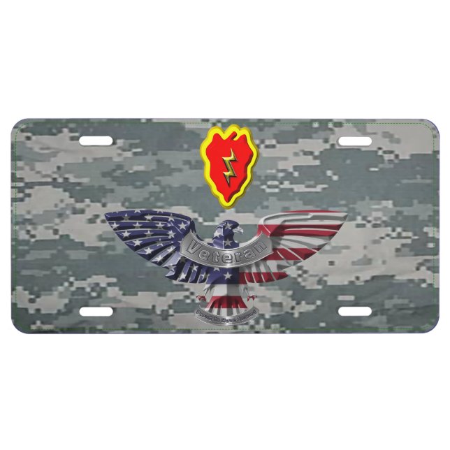 25th Infantry Division ACU Camouflage License Plate (Front)