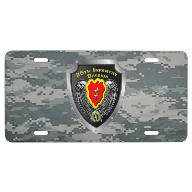 25th Infantry Division ACU Camouflage License Plate (Front)