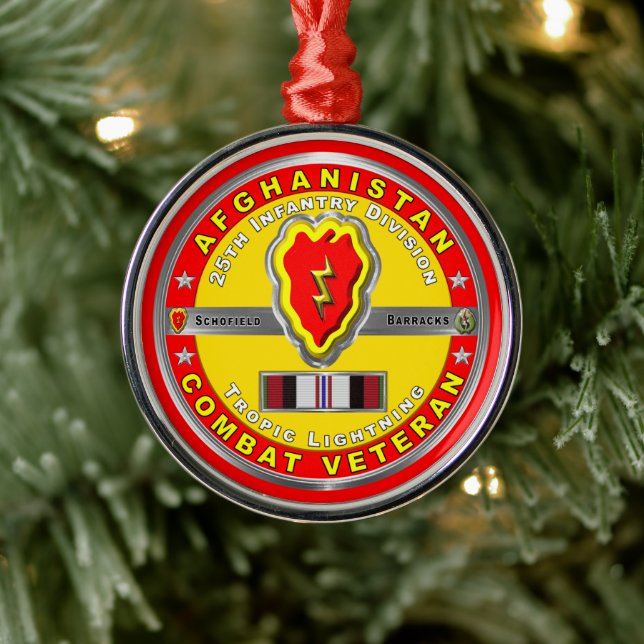 25th Infantry Division “Afghanistan Veteran” Metal Ornament (Tree)