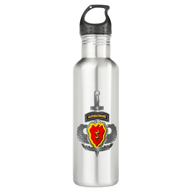 25th Infantry Division Afghanistan Veteran Stainless Steel Water Bottle (Front)
