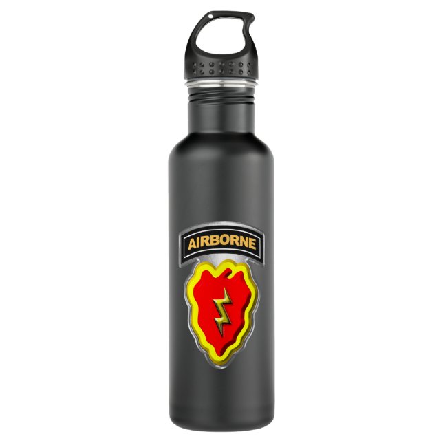 25th Infantry Division Airborne Stainless Steel Water Bottle (Front)