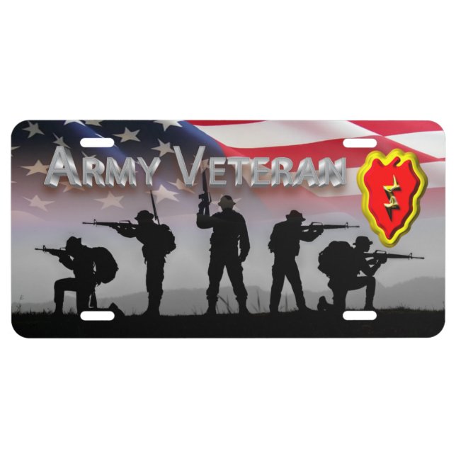 25th Infantry Division Army Veteran License Plate (Front)