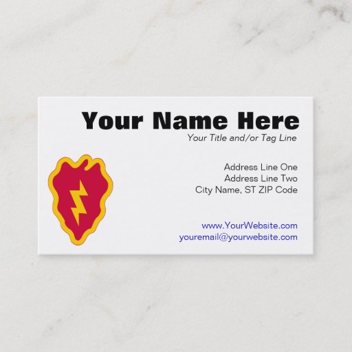 Customizable 25th Infantry Division Business Card