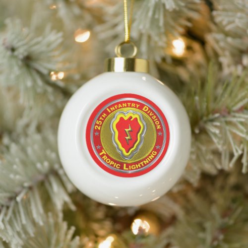 25th Infantry Division  Ceramic Ball Christmas Ornament