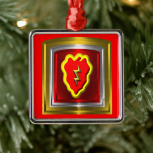 25th Infantry Division Christmas Metal Ornament