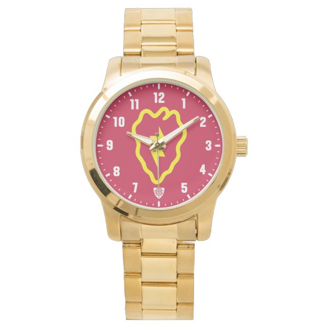 25th Infantry Division Gold Stainless Steel Watch (Front)