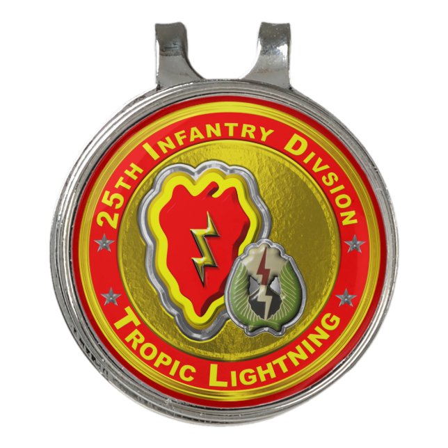 25th Infantry Division  Golf Hat Clip (Front)