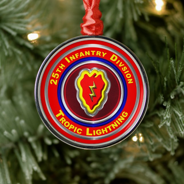 25th Infantry Division Keepsake Christmas Metal Ornament (Tree)