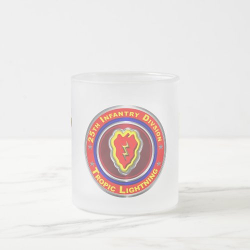 25th Infantry Division Keepsake Frosted Glass Coffee Mug