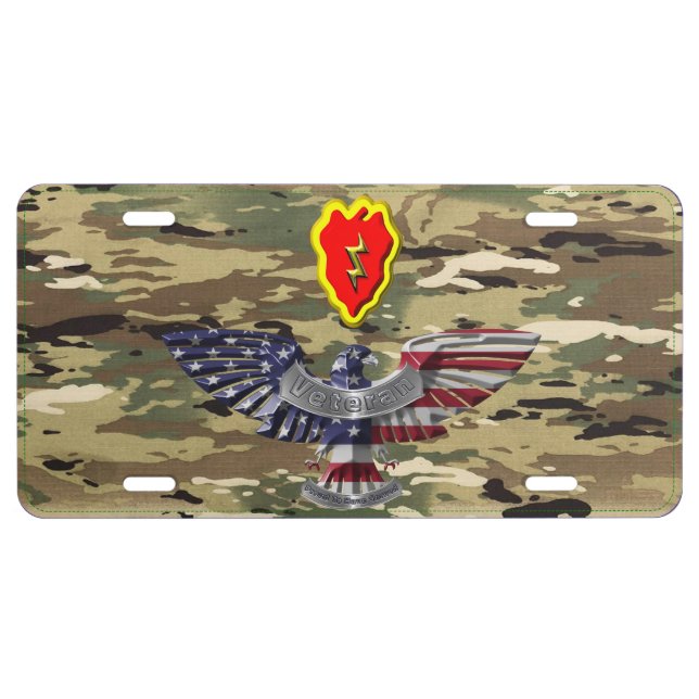 25th Infantry Division New Camouflage License Plate (Front)
