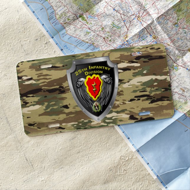 25th Infantry Division New Camouflage License Plate (In Situ)