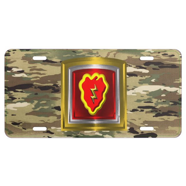 25th Infantry Division New Camouflage License Plate (Front)