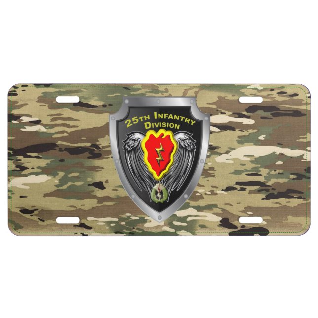 25th Infantry Division New Camouflage License Plate (Front)