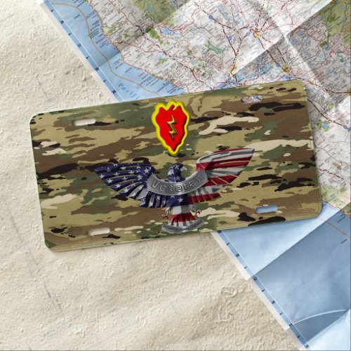 25th Infantry Division New Camouflage  License Plate