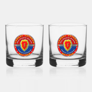 25th Infantry Division Retired Whiskey Glass