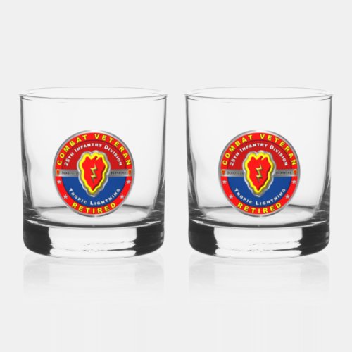 25th Infantry Division Retired Whiskey Glass