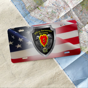 25th Infantry Division Shield License Plate