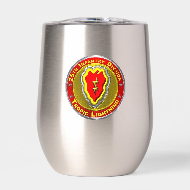 25th Infantry Division  Thermal Wine Tumbler (Front)
