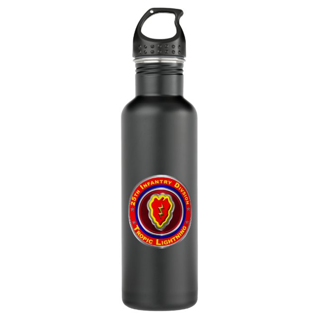 25th Infantry Division Tropic Lightning Stainless Steel Water Bottle (Front)