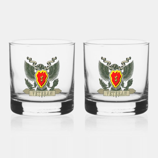 25th Infantry Division Veteran Whiskey Glass (Front)