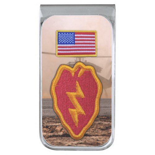 25th infantry division veterans vets patch silver finish money clip